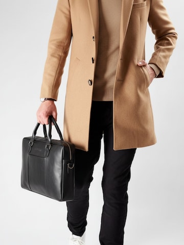 NEGOTIA Leather Laptoptas 'Sorel' in Zwart