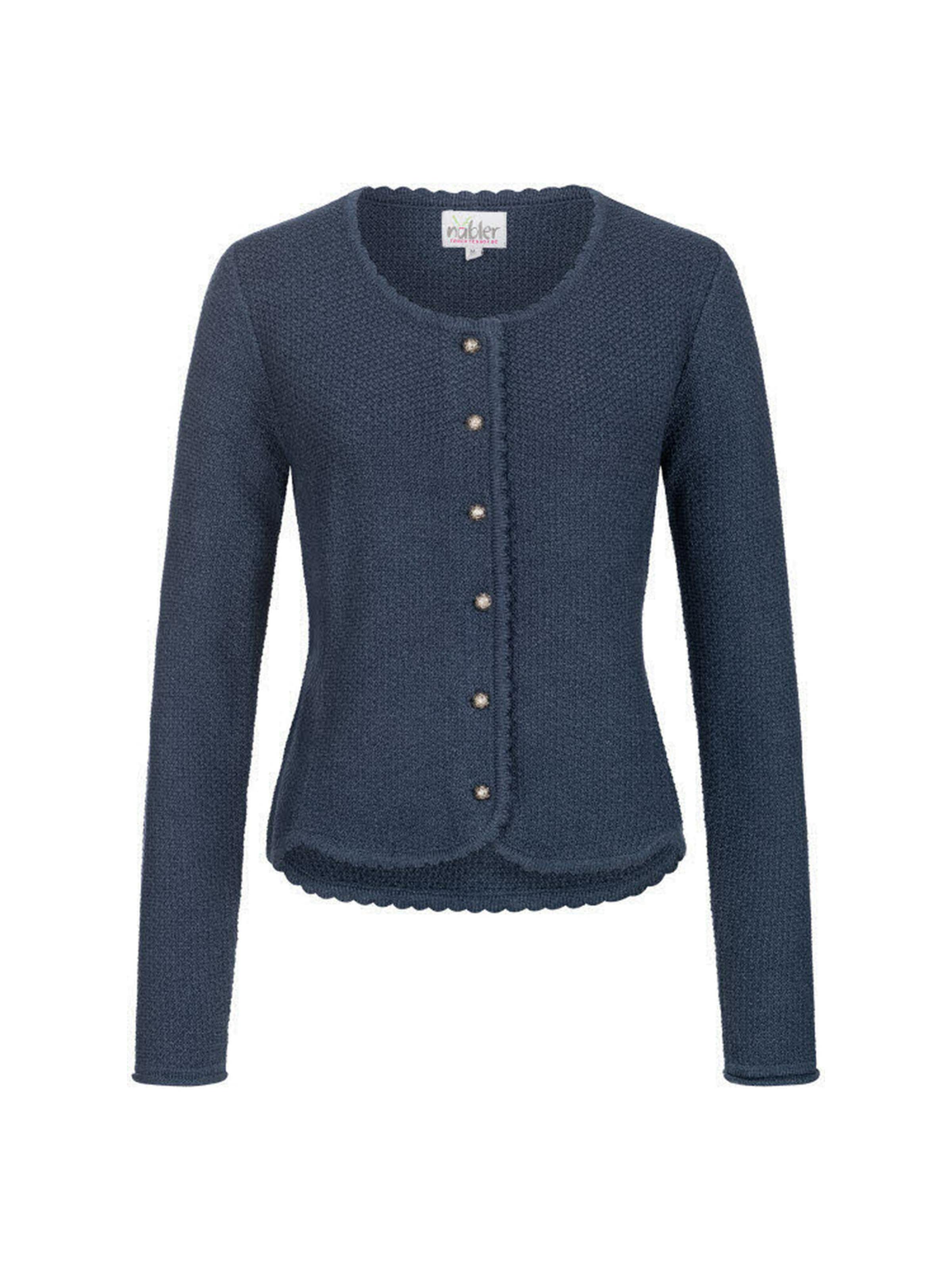 Trachtenhof Nübler Strickjanker 'Dirndlstrickjacke Yvonne'‌‌‌‌‌‌‌‌ in Blau: Vorderseite