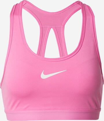 NIKE Bustier Sport bh 'SWOOSH' in Roze: voorkant