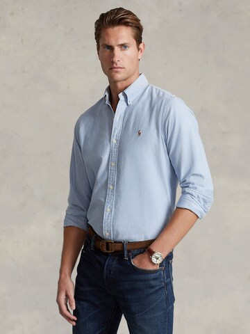 Polo Ralph Lauren Slim fit Button Up Shirt in Blue: front