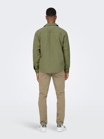 Only & Sons - Comfort Fit Camisa 'Team' em verde