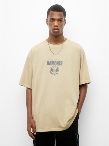 Pull&Bear Shirt in Beige: voorkant