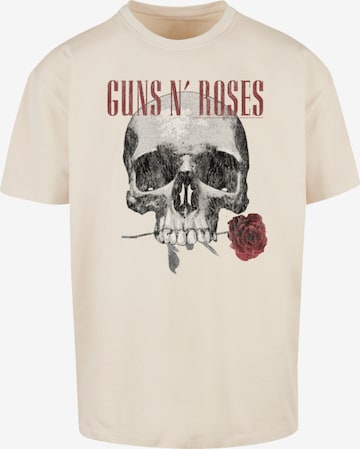 F4NT4STIC Shirt 'Guns 'n' Roses Flower Skull Rock Musik Band' in Beige: voorkant