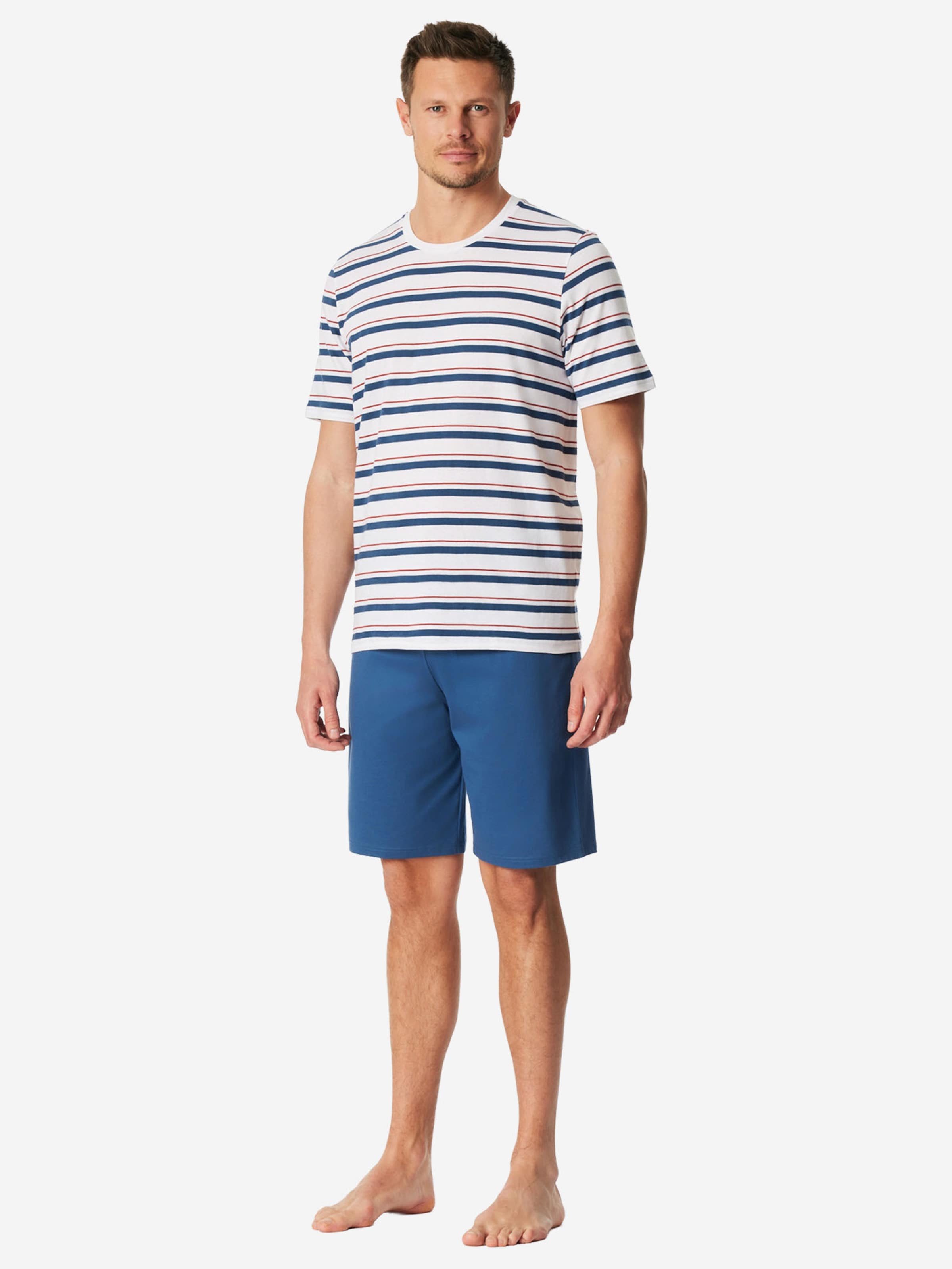 Pyjama court ' Casual ' SCHIESSER en bleu : devant