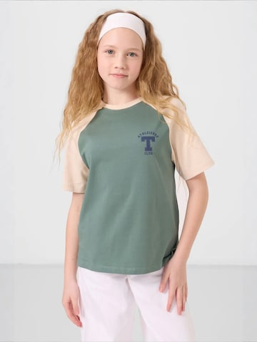 Tommy Life Koszulka 'TOMMY Unisex Jugend-T-Shirt Aus Baumwoll-Elasthan' w kolorze beżowy