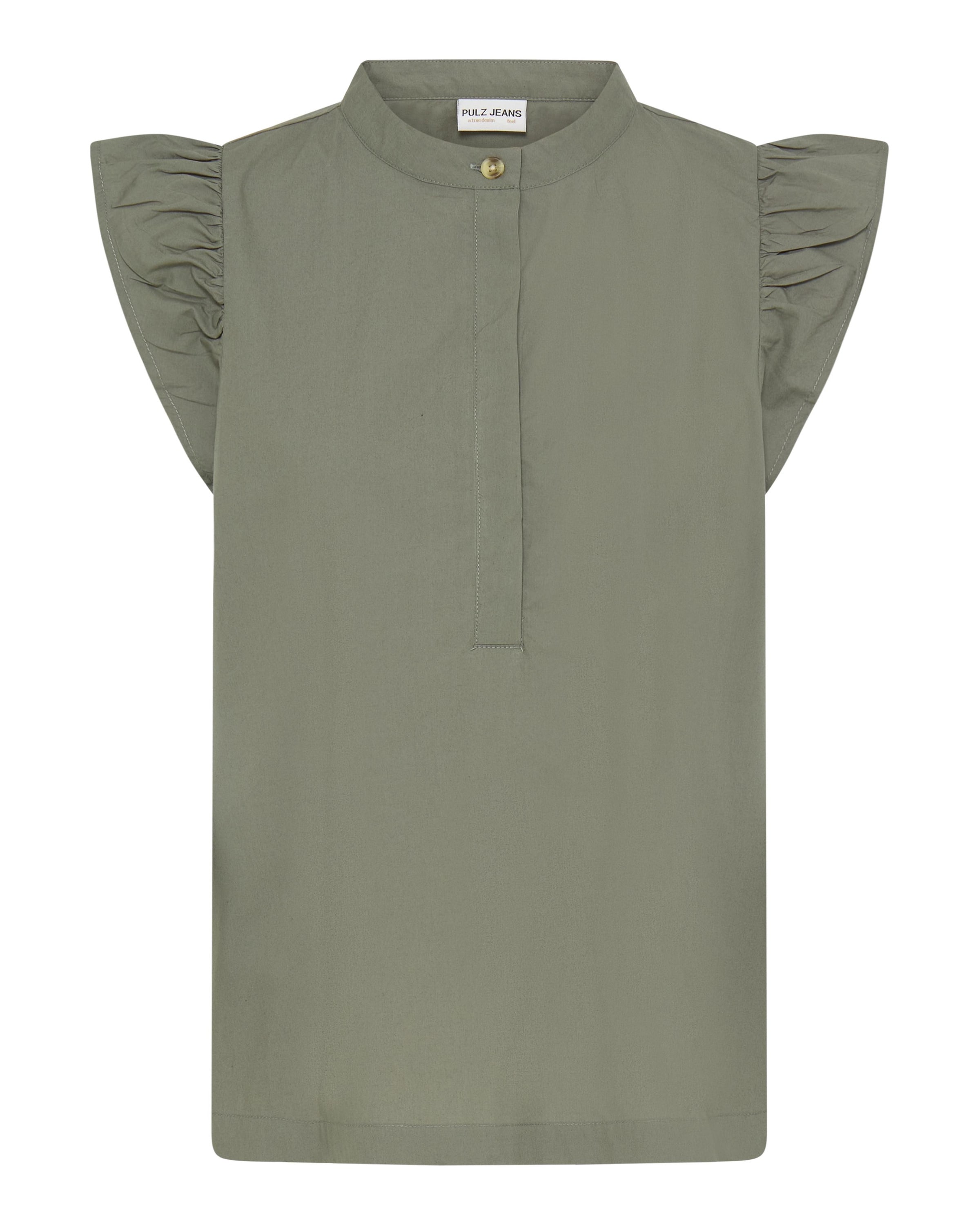 Pulz Bluse 'LEO' in Grün: Vorderseite