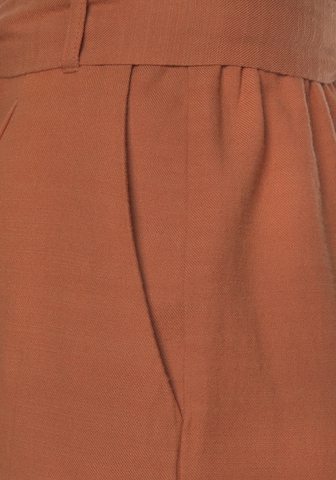 LASCANA Zvonové kalhoty Kalhoty se sklady v pase – oranžová