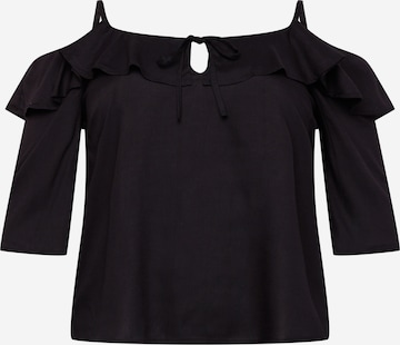 ABOUT YOU Curvy Blouse 'Jeanette' in Zwart: voorkant