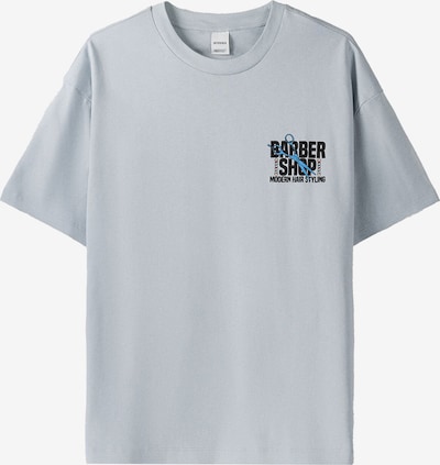 Bershka T-Shirt in royalblau / taubenblau / schwarz, Produktansicht
