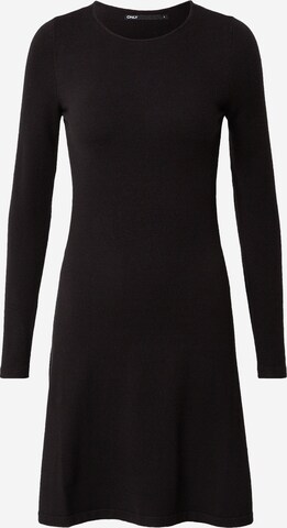 ONLY - Vestido de punto 'ONLNEW DALLAS O-NECK DRESS CS KNT' en negro: frente