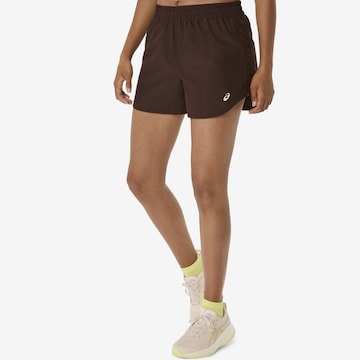 ASICS Workout Pants in Brown: front