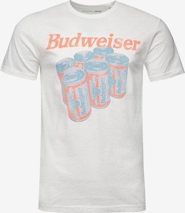 Recovered T-Shirt 'Budweiser' in Weiß: predná strana