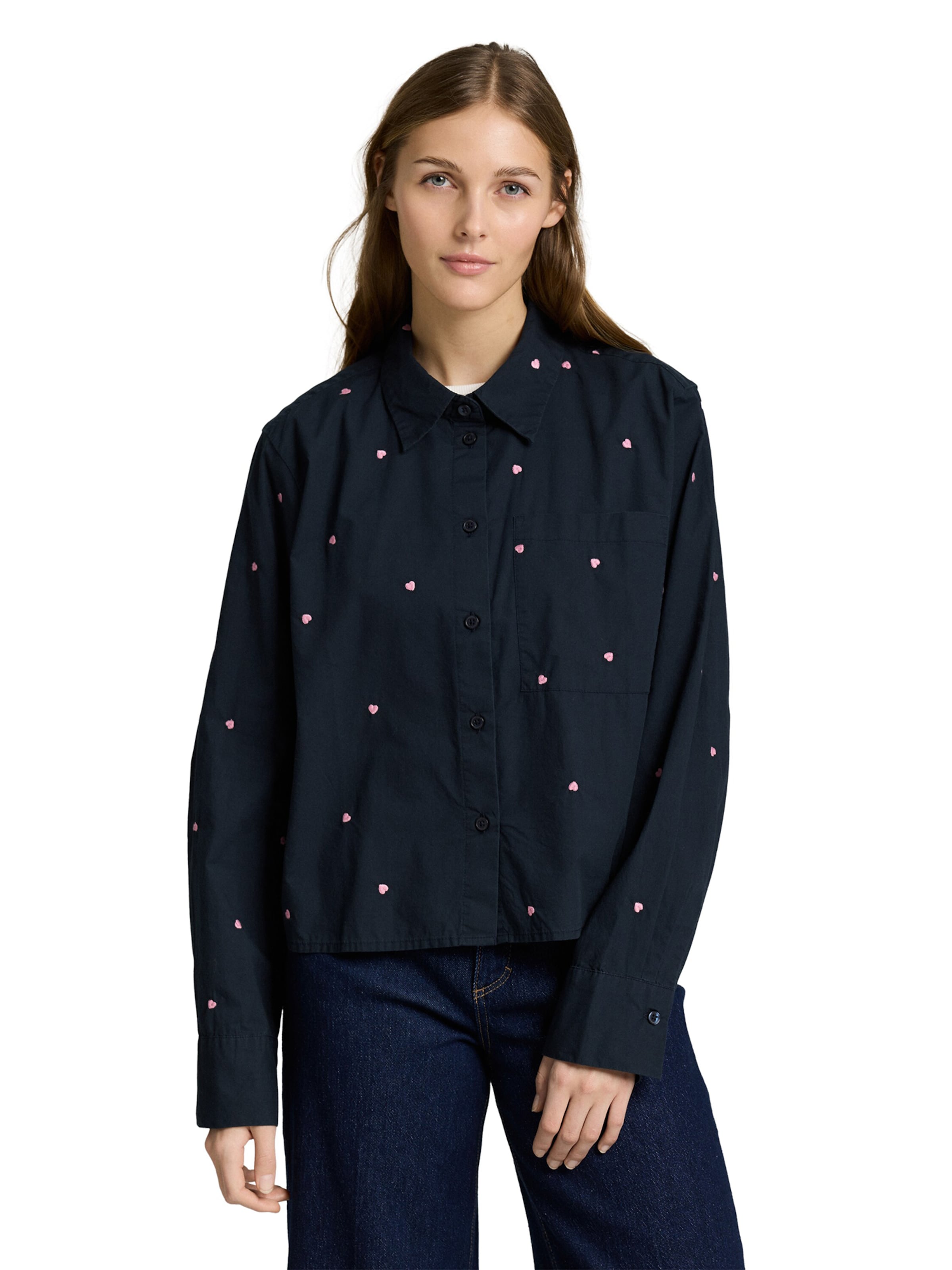 Chemisier TOM TAILOR DENIM en bleu : devant