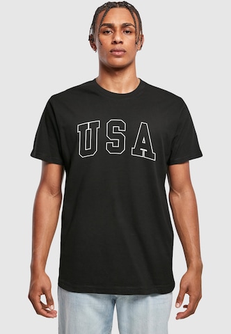 T-Shirt 'USA' Mister Tee en noir : devant