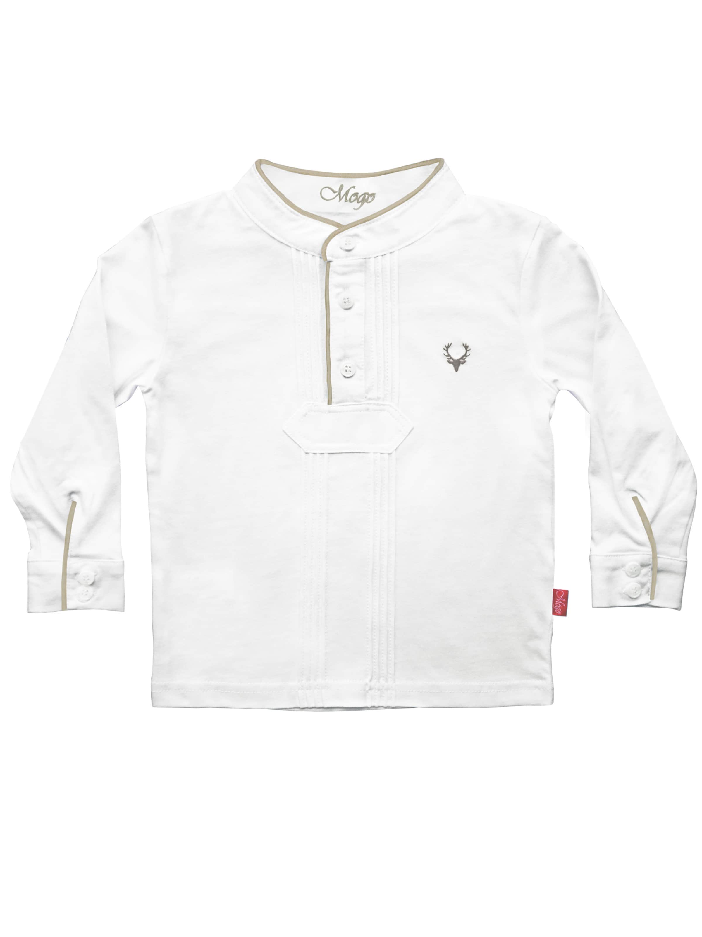 Mogo Shirt 'Pfoadl Shirt/braun langarm'‌‌‌‌‌‌‌‌‌‌ in Weiß: Vorderseite