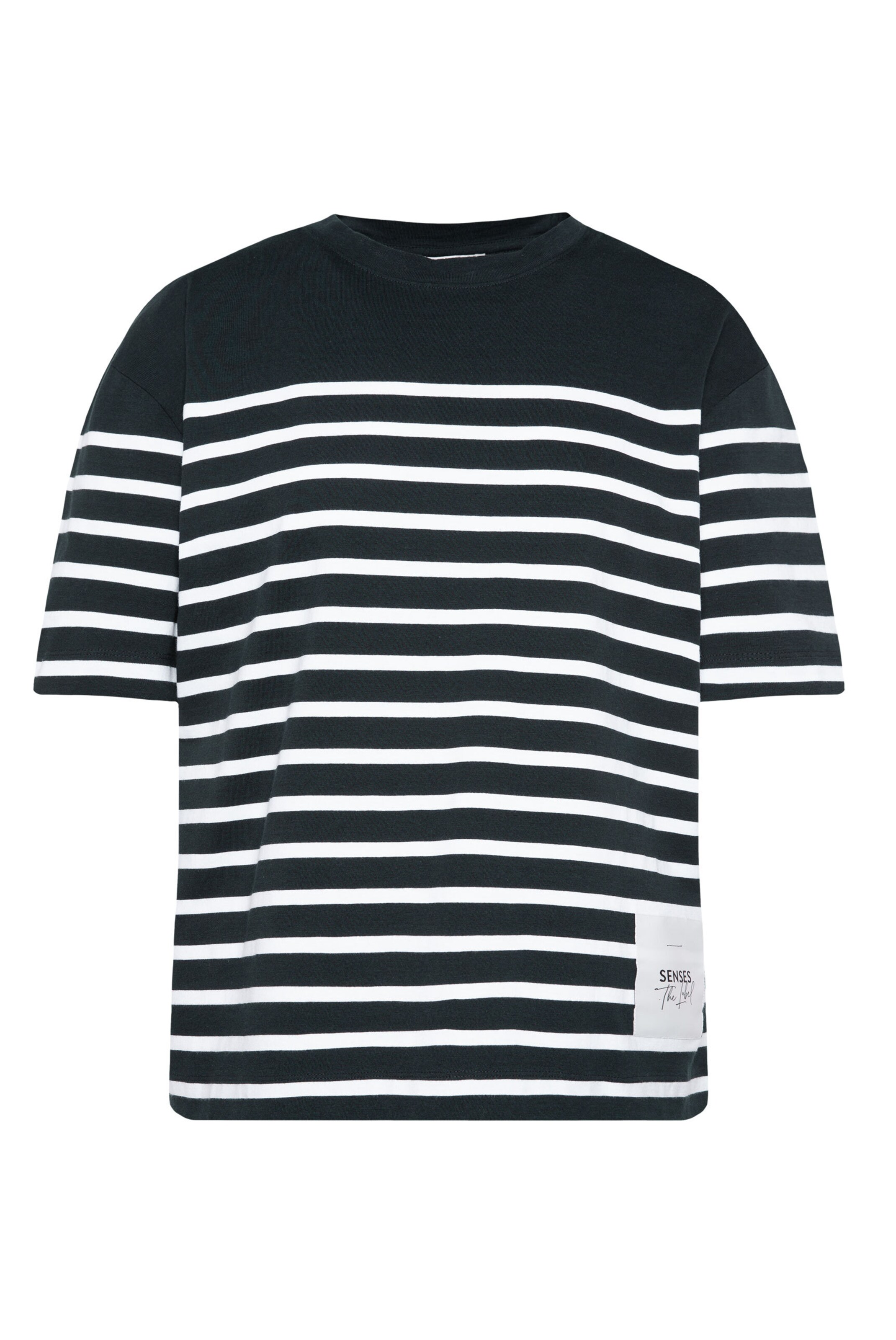 SENSES.THE LABEL T-Shirt TEC:LA mit Streifen-Design in Blau: Vorderseite