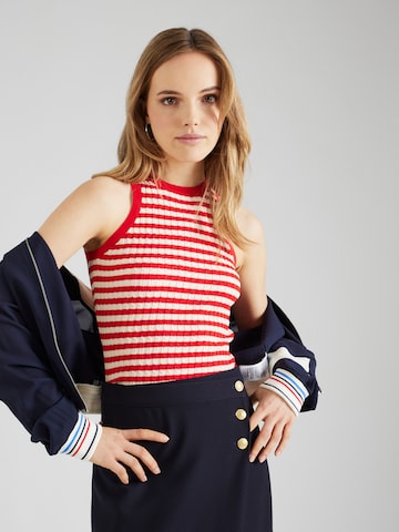 Tops en tricot TOMMY HILFIGER en rouge : devant