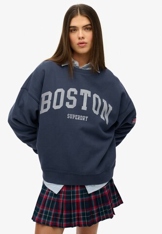 Sweat-shirt 'Athletic Essentials' Superdry en bleu : devant