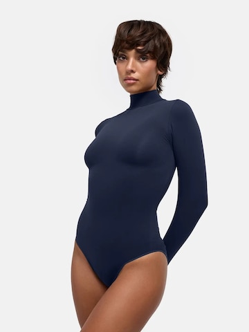 cfab - Body moldeador 'Clean Longsleeve Turtleneck Sculpting Bodysuit with String' en azul