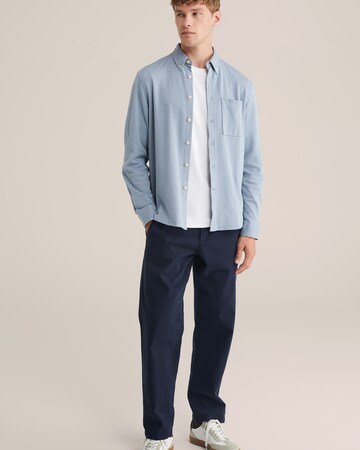 WE Fashion Regular fit Button Up Shirt in Blue