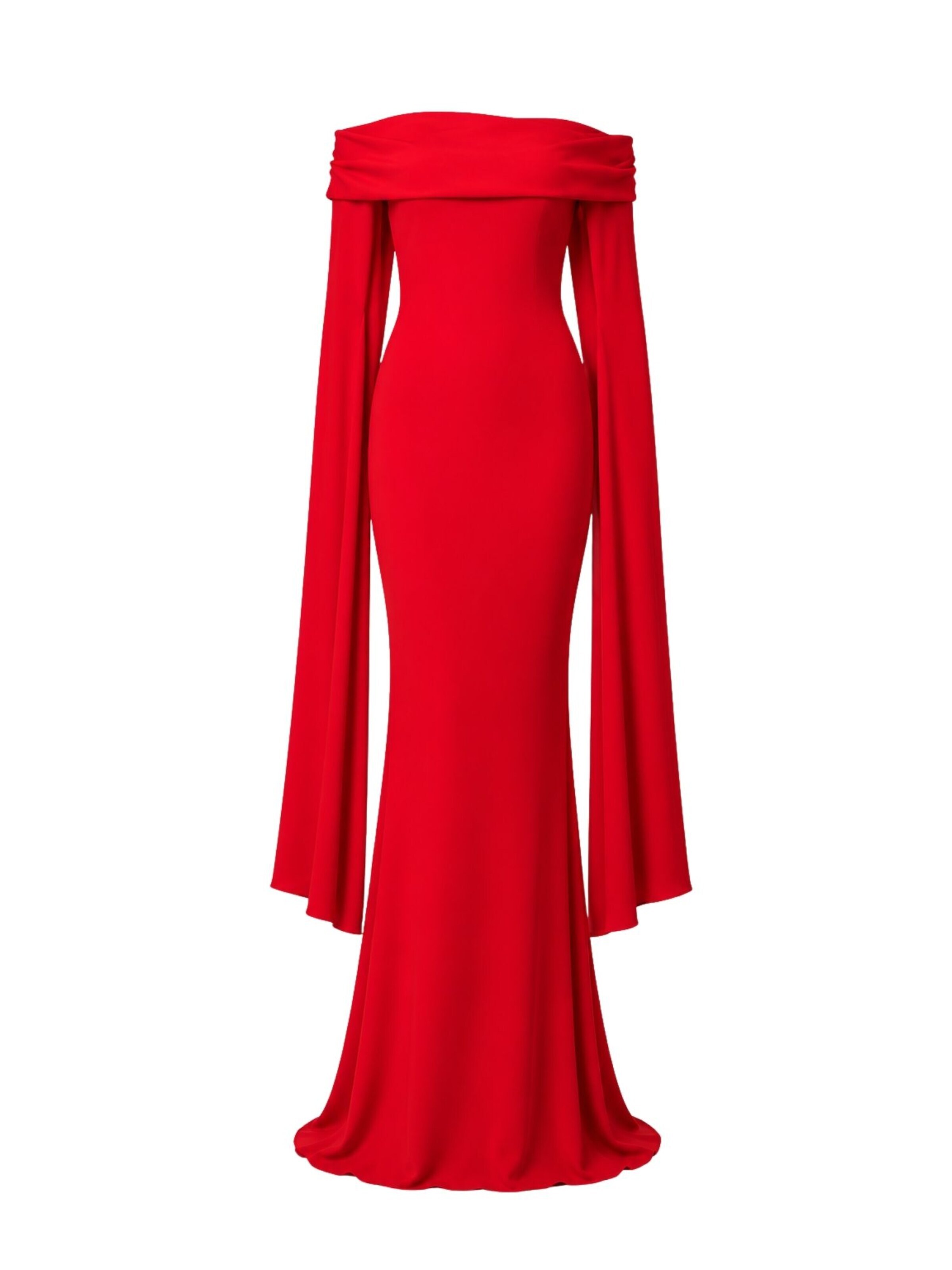 Nisia PartyWear - Vestido de gala 'Habarana' en rojo: frente