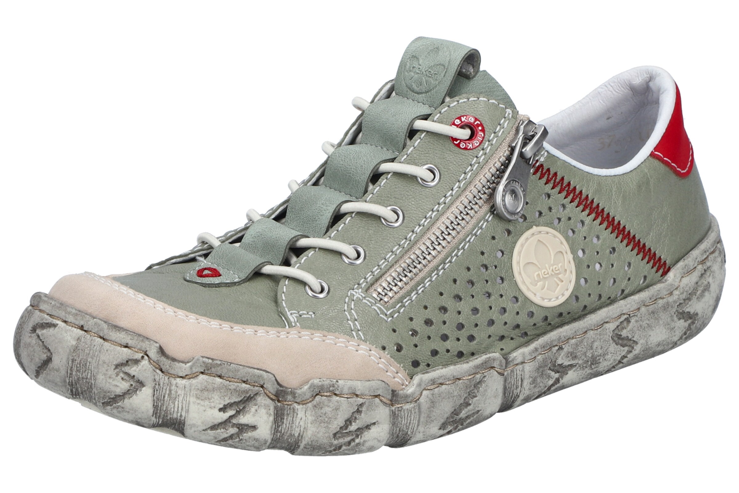 Chaussure de sport à lacets Rieker en vert : devant