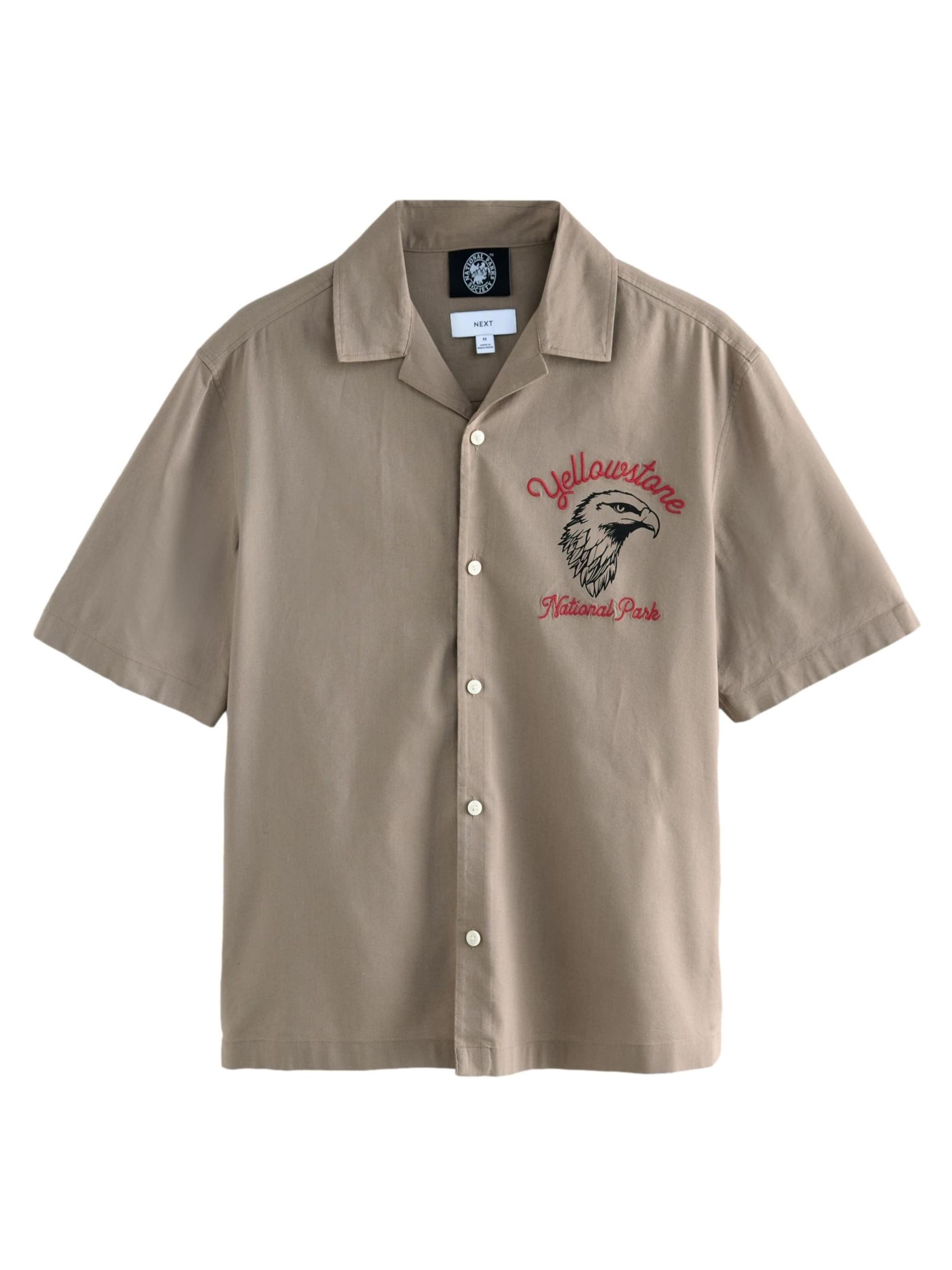 Next Regularny krój Koszula 'National Park' w kolorze beżowy: przód