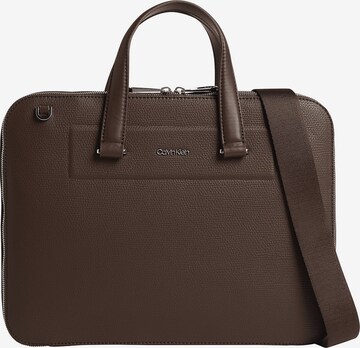 Calvin Klein Laptop Bag in Brown: front