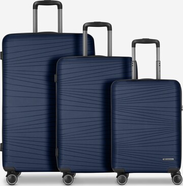 Franky Suitcase Set 'Dallas 3.0' in Blue: front