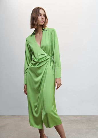 MANGO Skjortklänning 'Colette' i grön: framsida