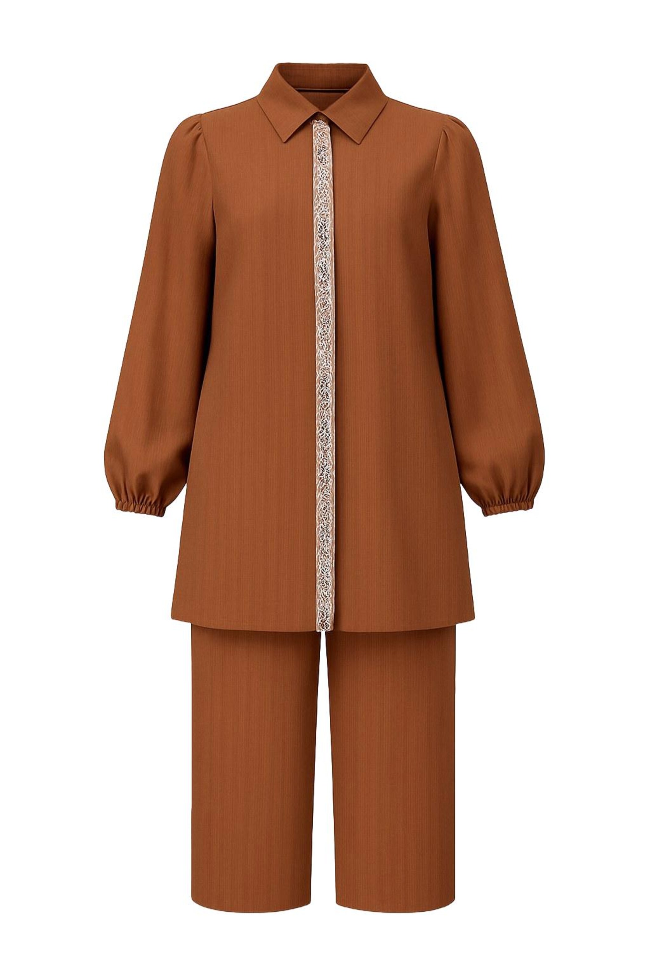 MODAMIHRAM Broekpak in Bruin: voorkant