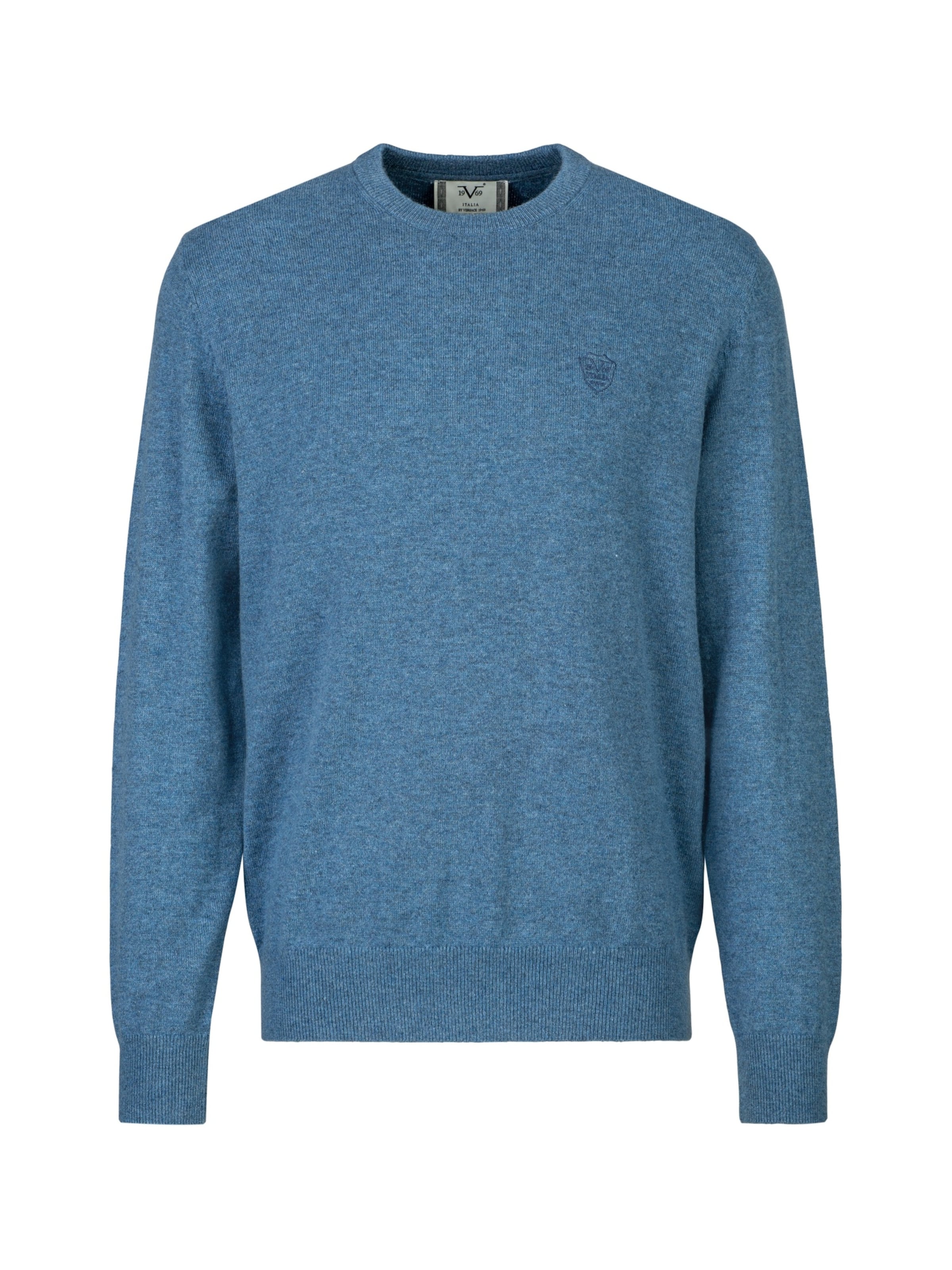 19V69 ITALIA Pullover 'Clint Embro' in Blau: Vorderseite