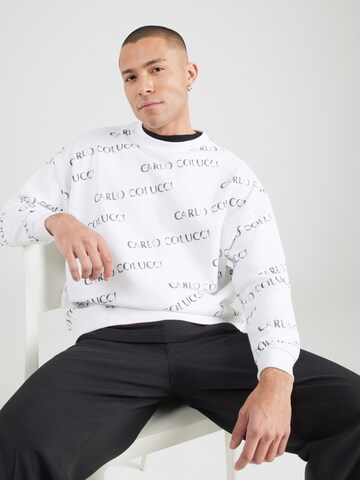Sweat-shirt Carlo Colucci en blanc : devant