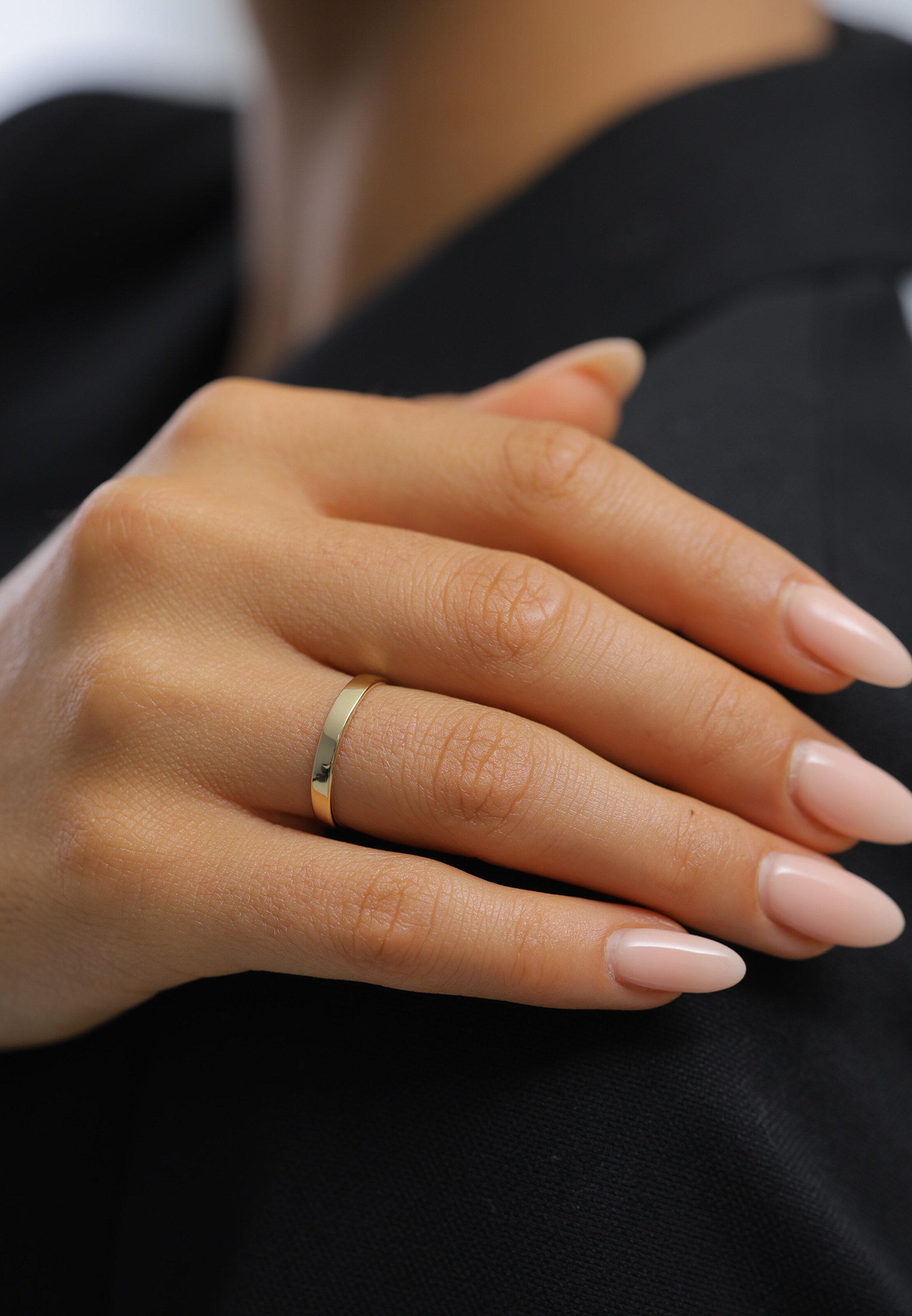 ELLI Ring 'Bandring' in Gold: front