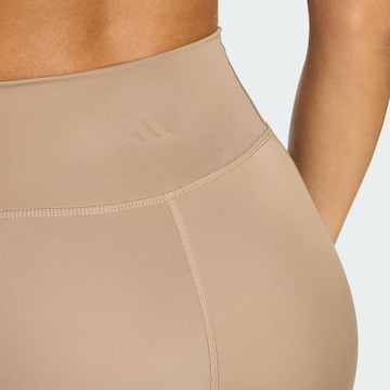 ADIDAS PERFORMANCE Skinny Παντελόνι φόρμας 'All Me Essentials' σε καφέ