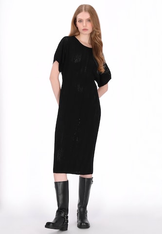 DreiMaster Vintage - Vestido de punto en negro: frente