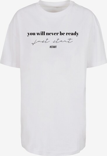 Merchcode T-shirt oversize 'Just Start' en noir / blanc, Vue avec produit