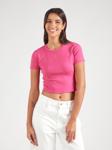 HUGO - Camiseta 'Delanor' en rosa: frente