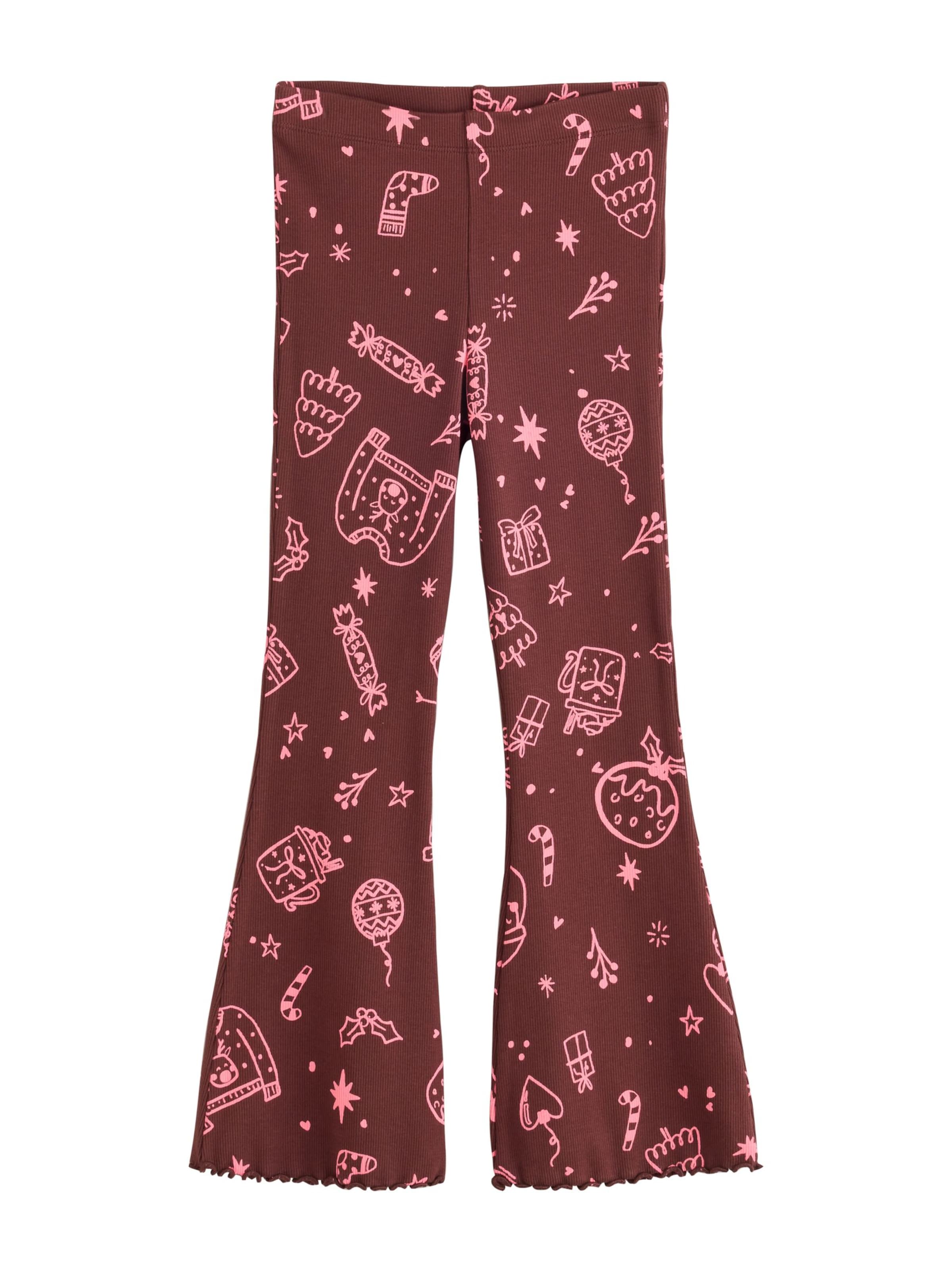Next - Acampanado Leggings en marrón: frente