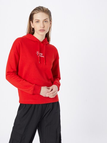 Sweat-shirt Tommy Jeans en rouge : devant