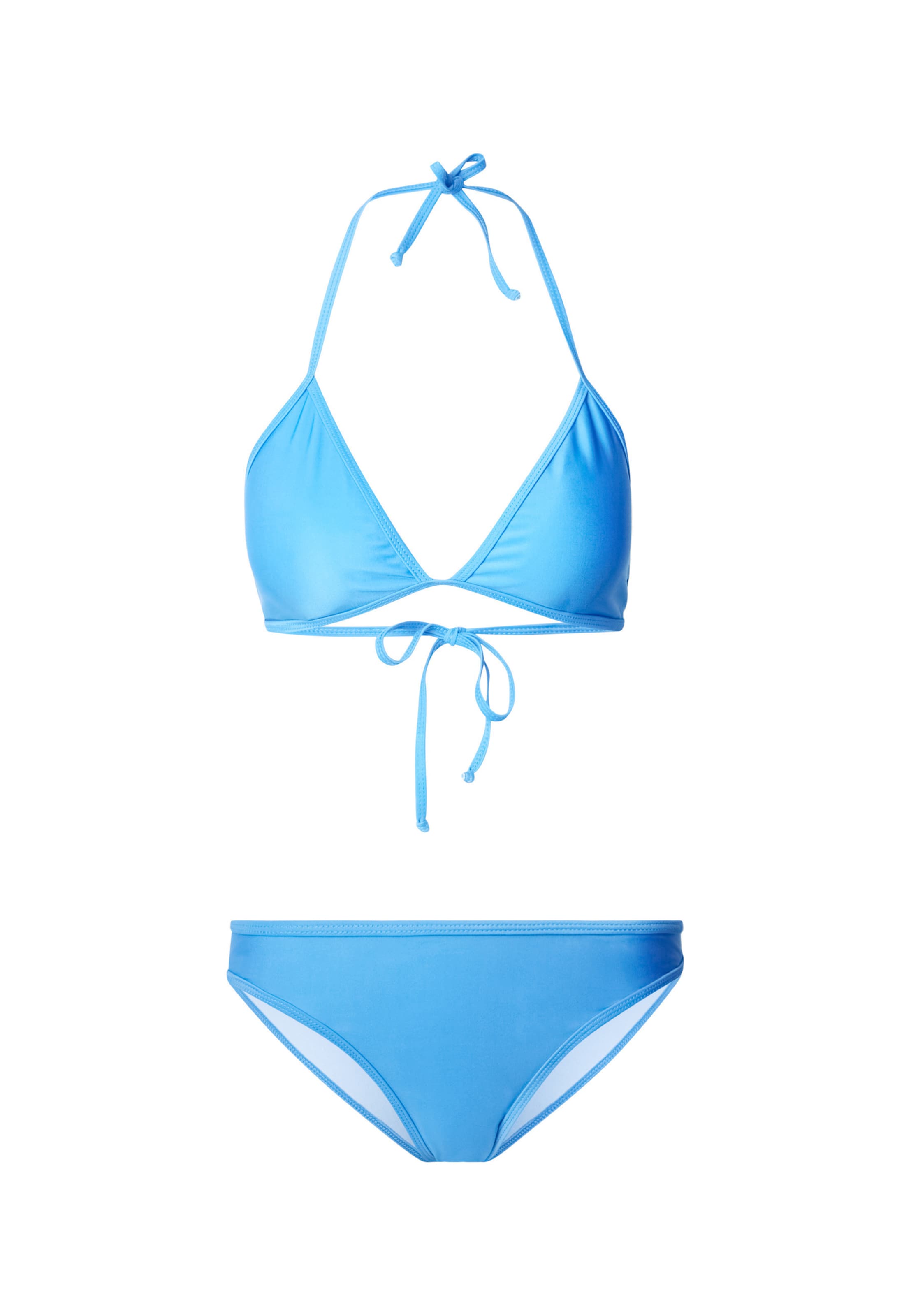Urban Classics Trojúhelníková Bikiny – modrá: přední strana