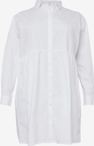 Guido Maria Kretschmer Curvy Shirt Dress 'Agnes' in White: front