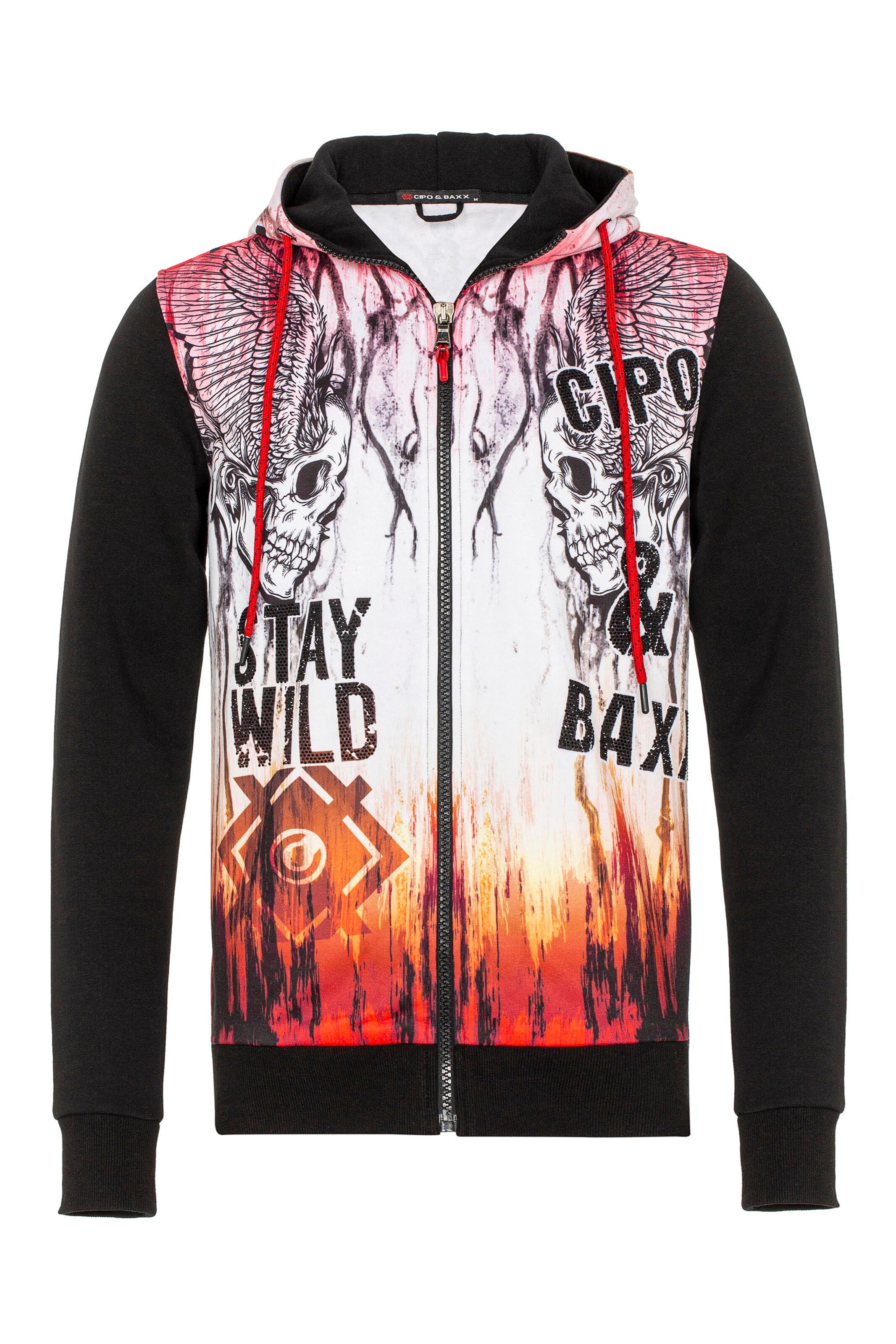 Veste de survêtement CIPO & BAXX en noir : devant