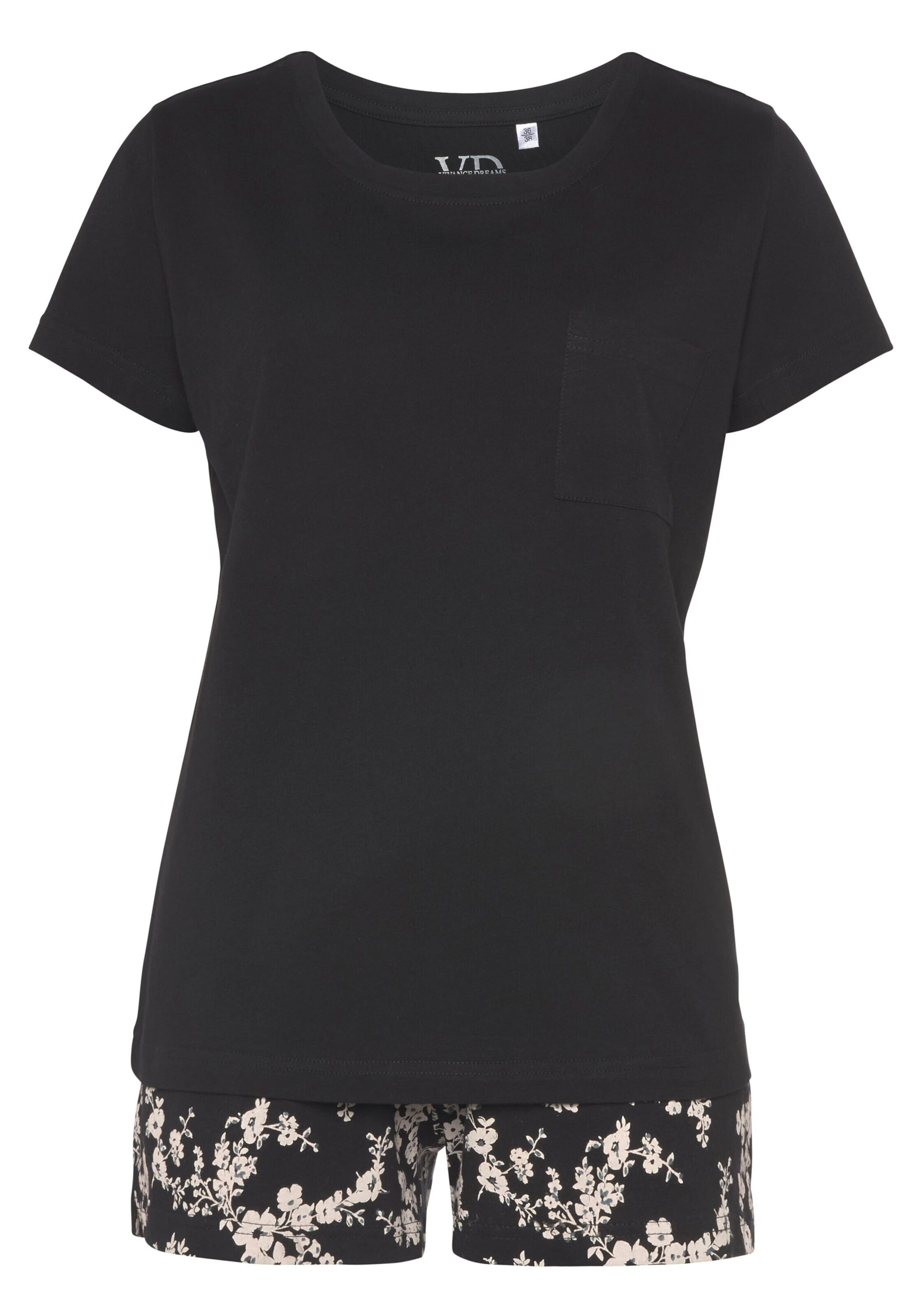 VIVANCE Pyžamo 'Dreams' – černá: přední strana