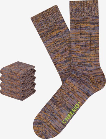 Chaussettes 'Heritage Tough Guy 4P' CHEERIO* en marron : devant