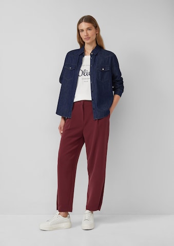 Effilé Pantalon à pince s.Oliver en rouge