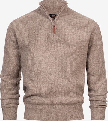 INDICODE JEANS Trui 'INPeace' in Bruin: voorkant