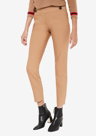 COMMA Slim fit Chino Pants in Brown: front
