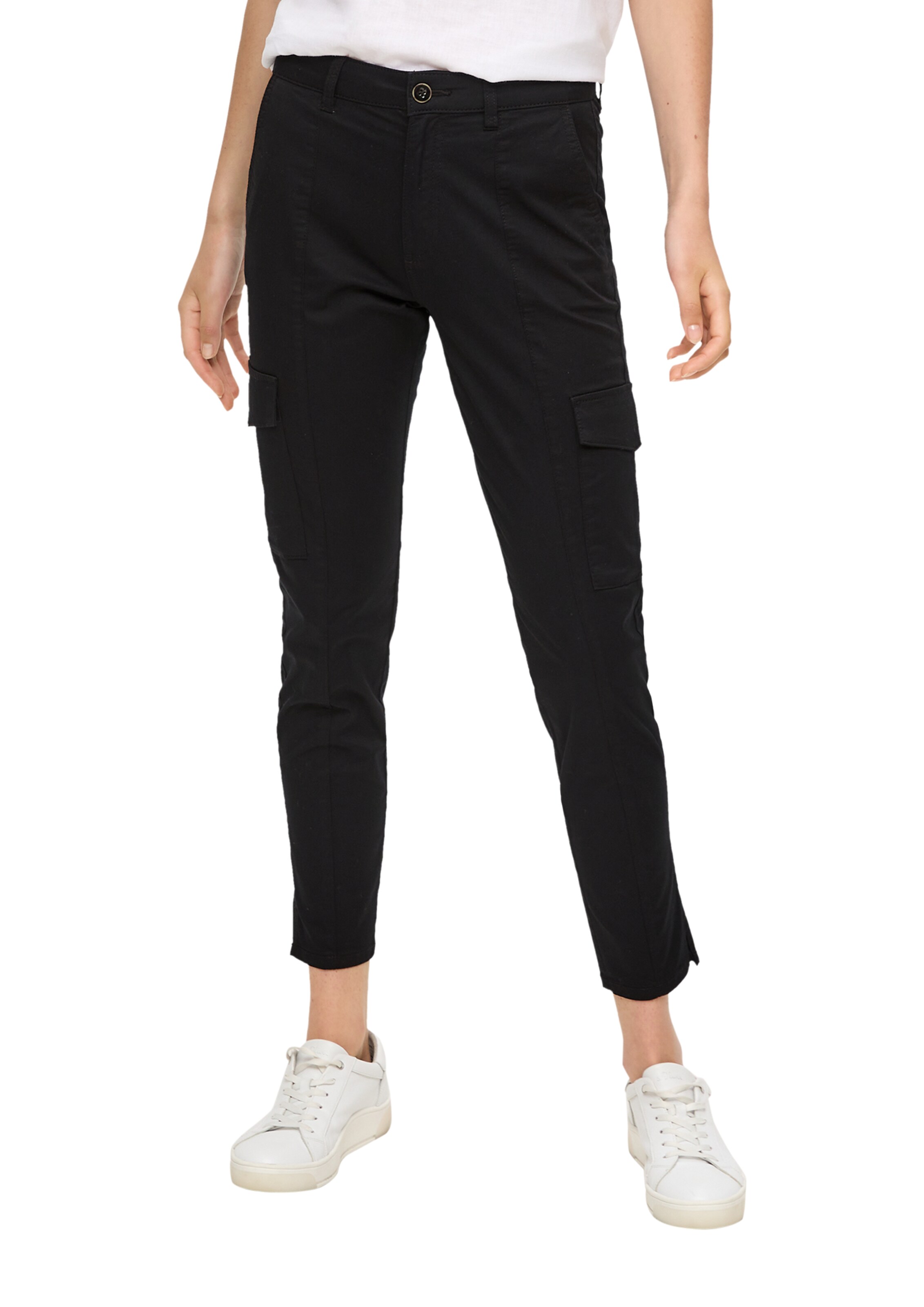 s.Oliver Slimfit Chino in Zwart: voorkant