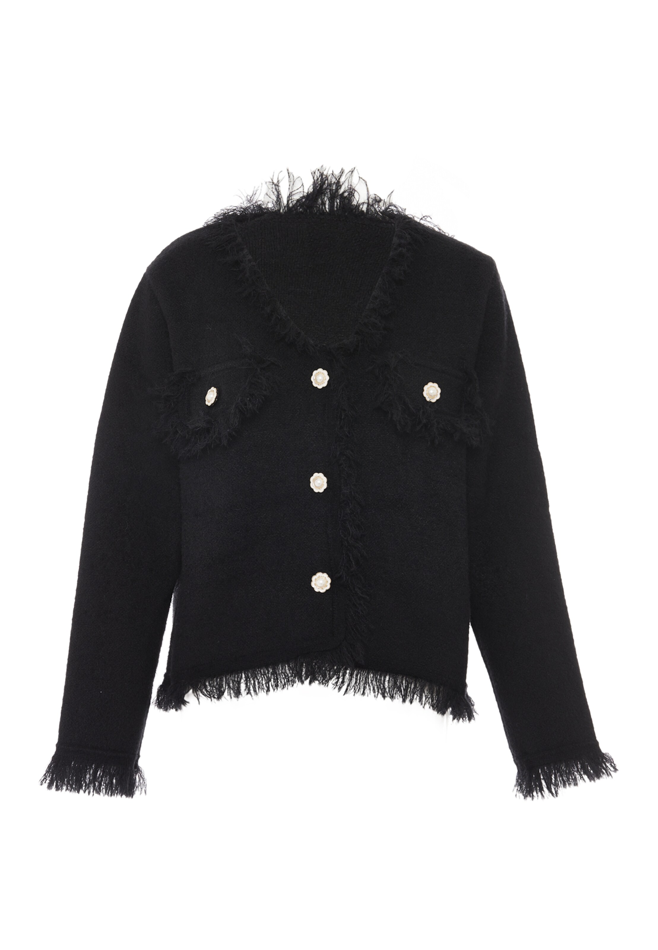 ZITHA Knit cardigan in Black: front